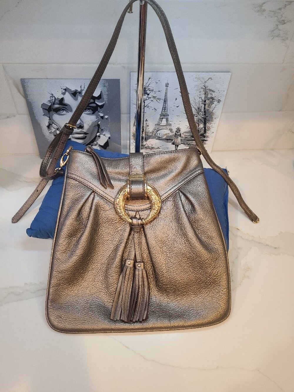 Jimmy Choo Shoulder bag amazing leather and epic tassel/ornament Bronze